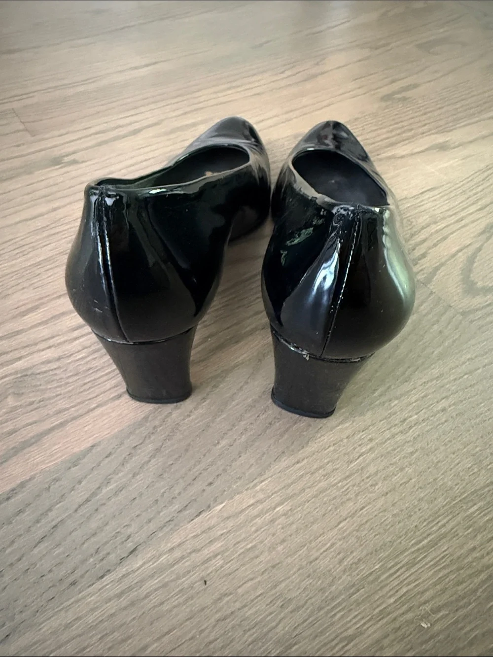 Stuart Weitzman Black Patent Pointed Toe Pumps